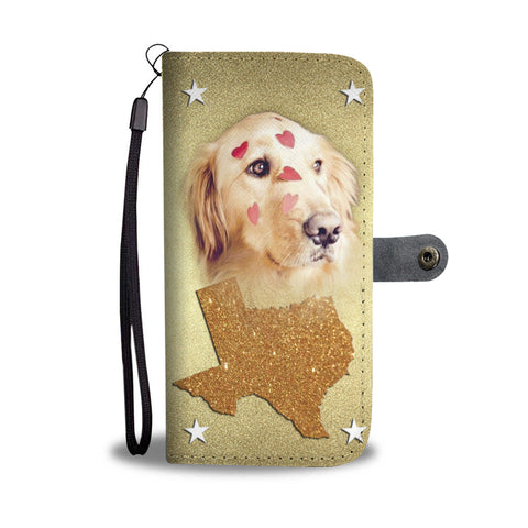 Lovely Golden Retriever Print Wallet CaseTX State