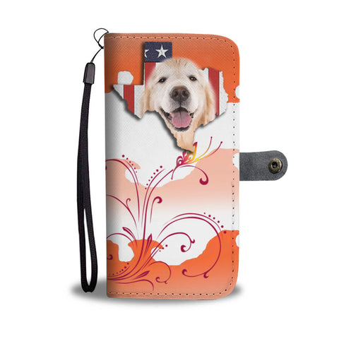 Golden Retriever Print On Flowing Shapes Wallet CaseTX State