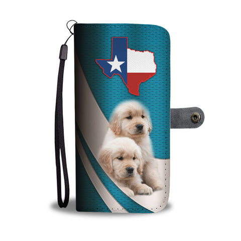 Cute Golden Retriever Puppies Print Wallet CaseTX State