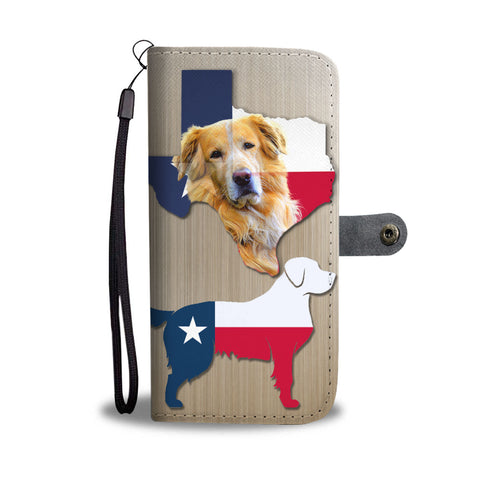 Cute Golden Retriever Dog Print Wallet CaseTX State