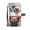 Cute Pug Dog Print Wallet CaseTX State