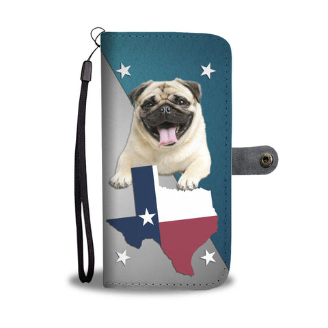 Cute Pug Print Wallet CaseTX State