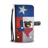 Lovely Pug Print Wallet CaseTX State