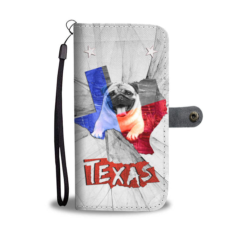 Pug Dog On White Print Wallet CaseTX State