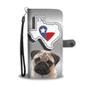 Pug Print Wallet CaseTX State