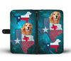 Lovely Golden Retriever Dog On Light Blue Print Wallet CaseTX State