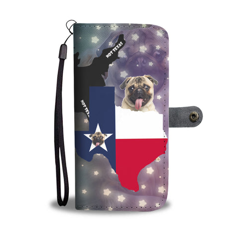 Lovely Pug Dog Print Wallet CaseTX State