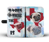 Cute Pug Dog Art Print Wallet CaseTX State