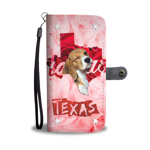 Beagle On Pink Print Wallet CaseTX State