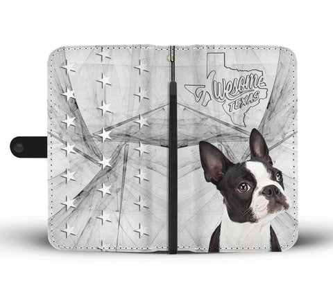 Amazing Boston Terrier Print Wallet CaseTX State