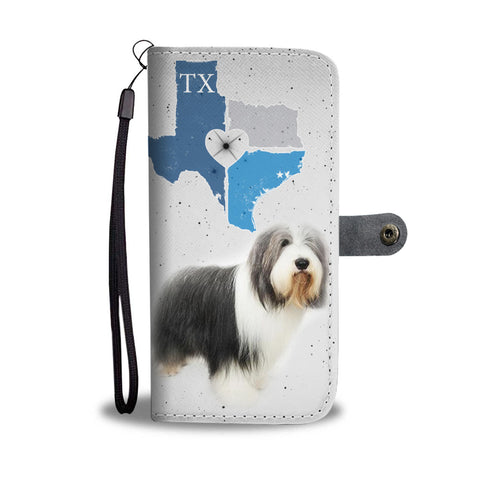 Bearded Collie Print Wallet CaseTX State