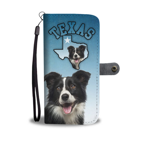 Border Collie Print Wallet CaseTX State