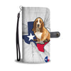 Basset Hound Dog Print Wallet CaseTX State