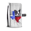 Lovely Boston Terrier Print Wallet CaseTX State