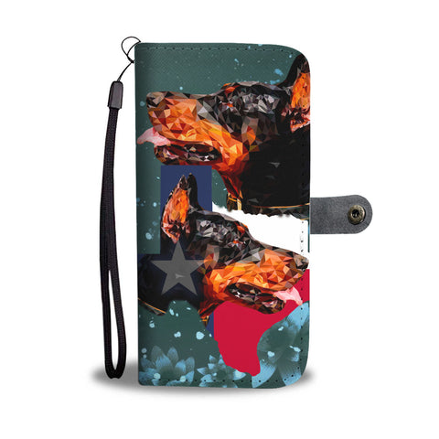 Doberman Pinscher Dog Vector Print Wallet CaseTX State