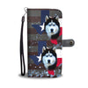 Siberian Husky Dog Print Wallet CaseTX State