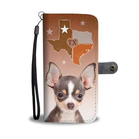 Chihuahua Dog Print Wallet CaseTX State