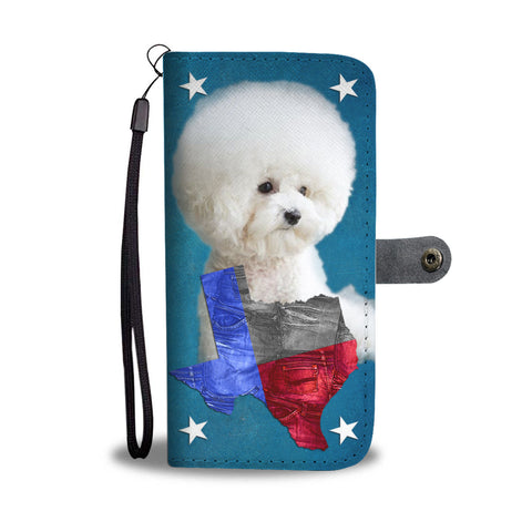 Cute Bichon Frise Print Wallet Case TX State