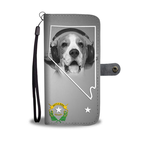 Beagle On White Print Wallet CaseNV State