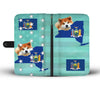 Cute Akita Dog Print Wallet CaseNY State