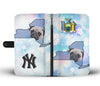 Pug Dog Print Wallet CaseNY State