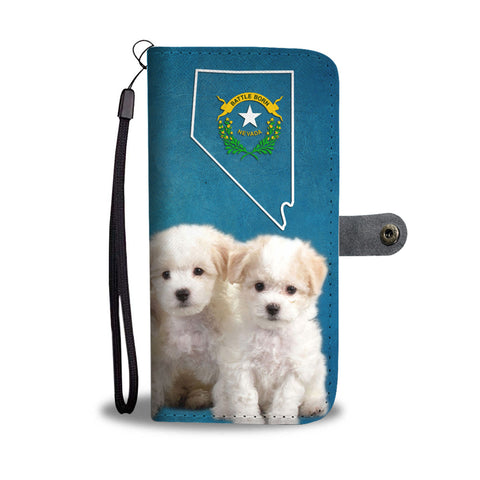 Bichon Frise Puppies Print Wallet CaseNV State