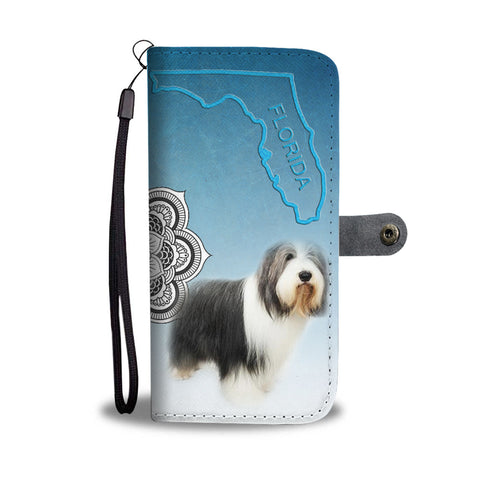 Bearded Collie Print Wallet CaseFL State