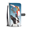 Boston Terrier Print Wallet CaseFL State