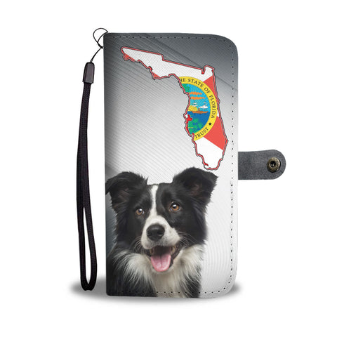 Border Collie Print Wallet CaseFL State