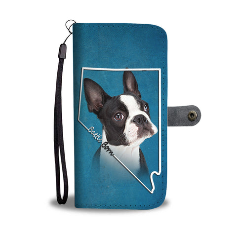 Amazing Boston Terrier Print Wallet Case NV State