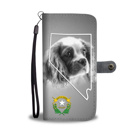 Cute Cavalier King Charles Spaniel Print Wallet CaseNv State