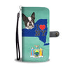 Boston Terrier Dog Print Wallet CaseNY State