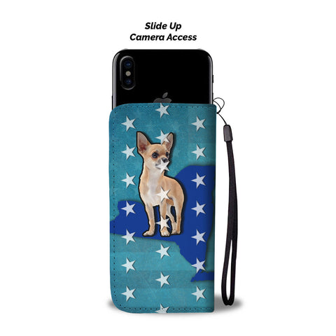 Chihuahua Dog Print Wallet CaseNY State
