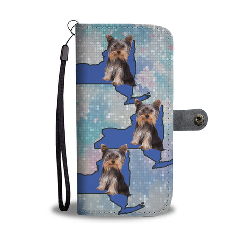 Yorkshire Terrier Dog Print Wallet CaseNY State