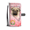 Pug On Pink Print Wallet CaseNV State