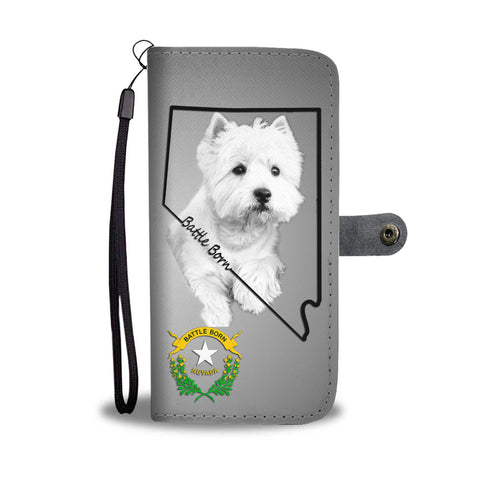 Cute West Highland White Terrier Print Wallet CaseNV State