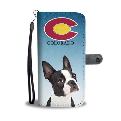Boston Terrier Print Wallet CaseCO State