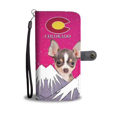 Chihuahua Dog Print Wallet CaseCO State