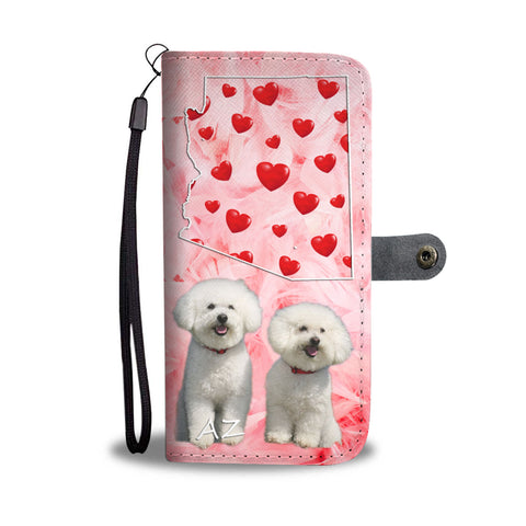 Lovely Bichon Frise Print Wallet CaseAZ State