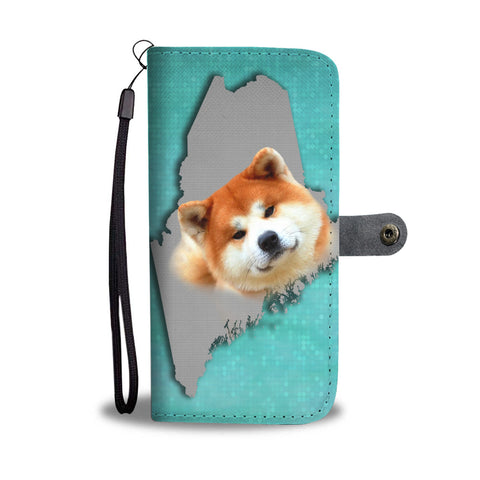 Akita Dog Print Wallet CaseME State