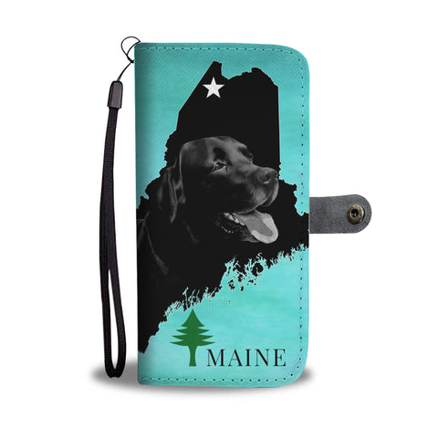 Black Labrador Dog Print Wallet CaseME State