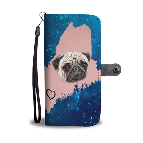 Cute Pug Dog Print Wallet CaseME State