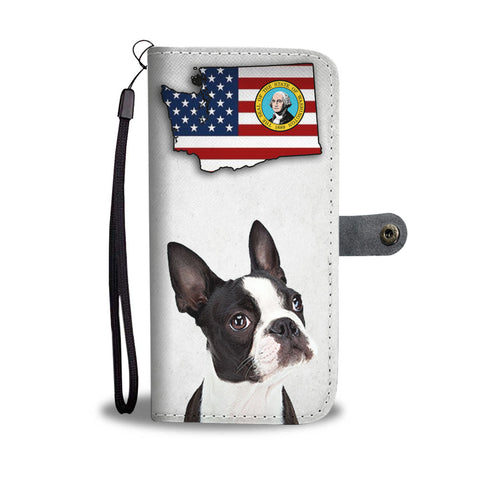 Boston Terrier Print Wallet CaseWA State