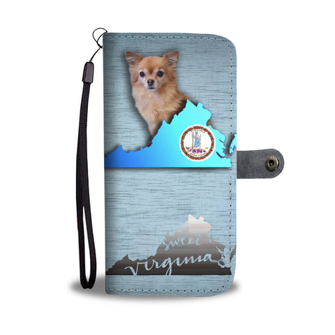 Chihuahua Dog Print Wallet CaseVA State