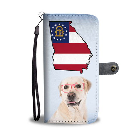 Labrador Retriever Print Wallet CaseGA State