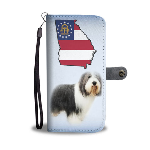 Bearded Collie Print Wallet CaseGA State