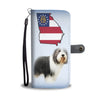 Bearded Collie Print Wallet CaseGA State