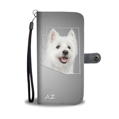 Cute West Highland White Terrier Print Wallet CaseAZ State