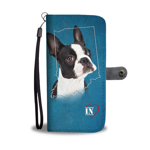 Boston Terrier Print Wallet CaseIN State