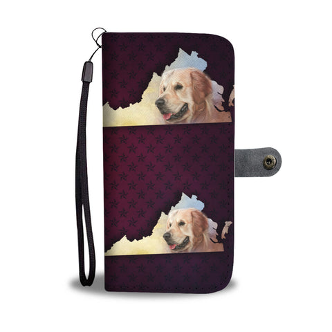 Golden Retriever Dog Art Print Wallet CaseVA State